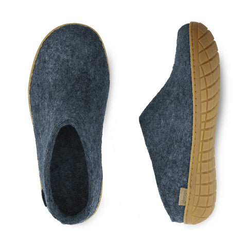 Glerup Slip On Denim Natural Rubber