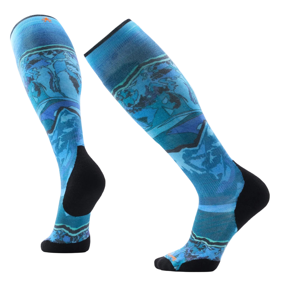Ski Targeted Cushion Storm Peak Print OTC Socks SW003125